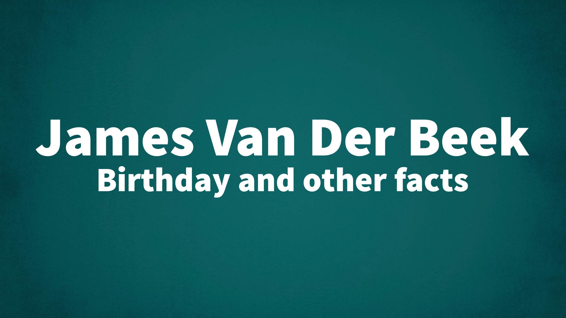 title image for James Van Der Beek birthday