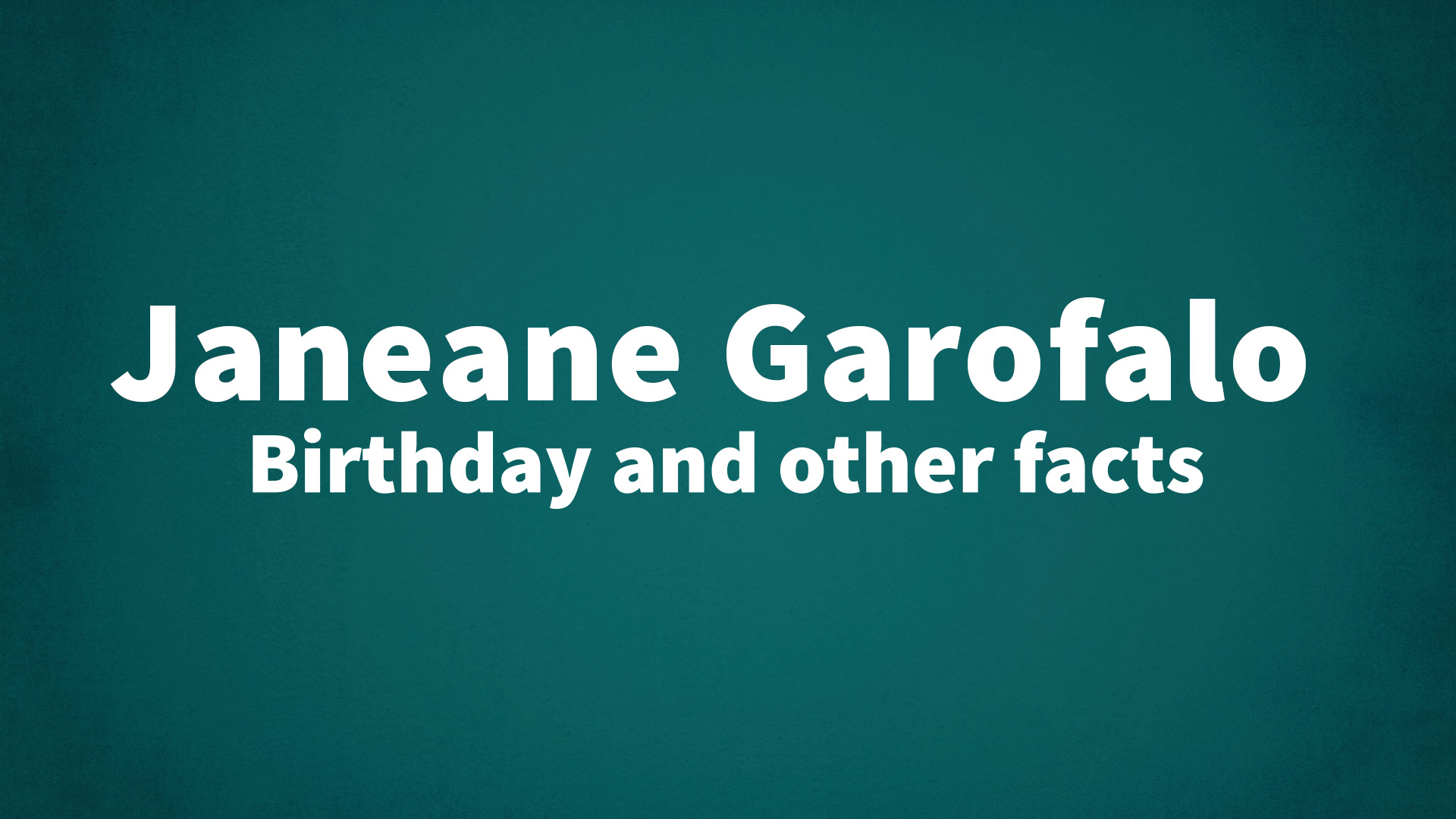 title image for Janeane Garofalo birthday