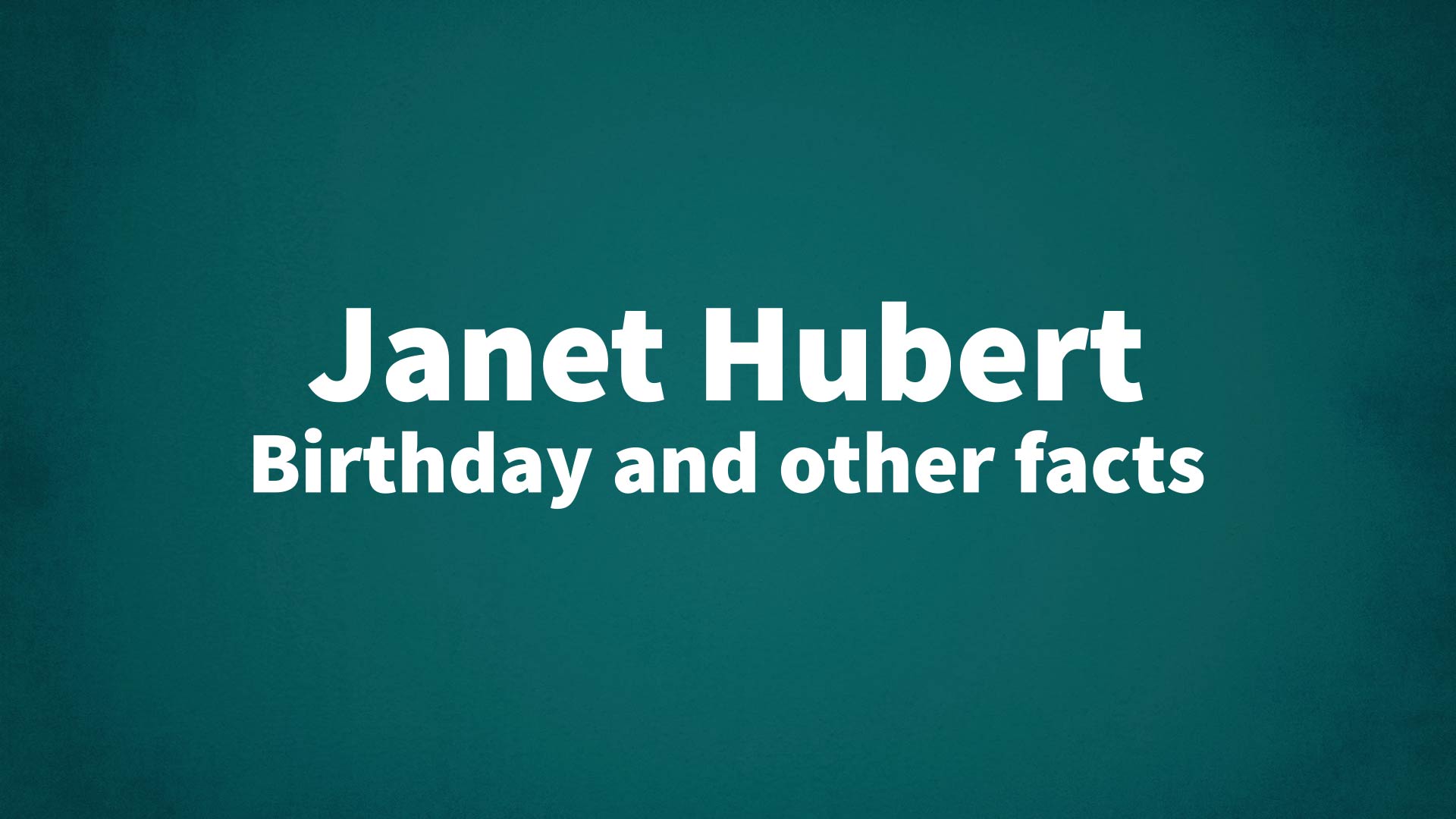 title image for Janet Hubert birthday