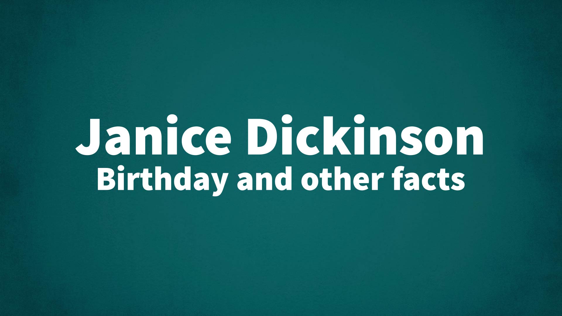 title image for Janice Dickinson birthday