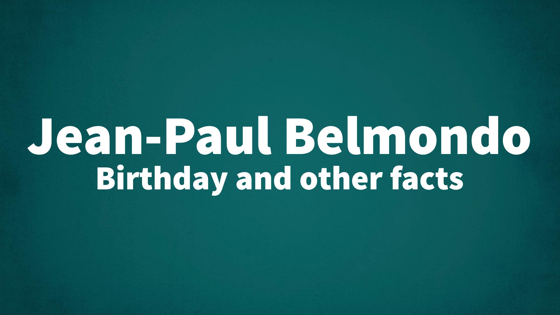 title image for Jean-Paul Belmondo birthday
