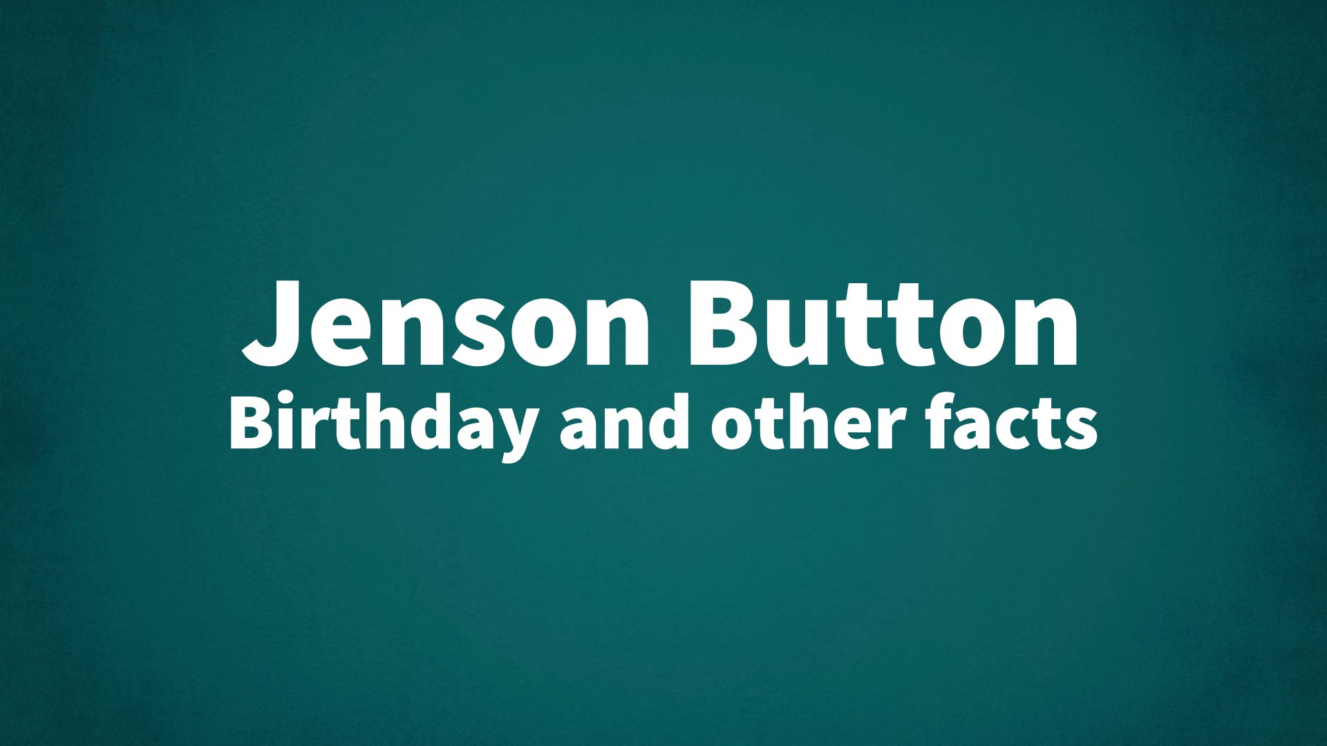 title image for Jenson Button birthday