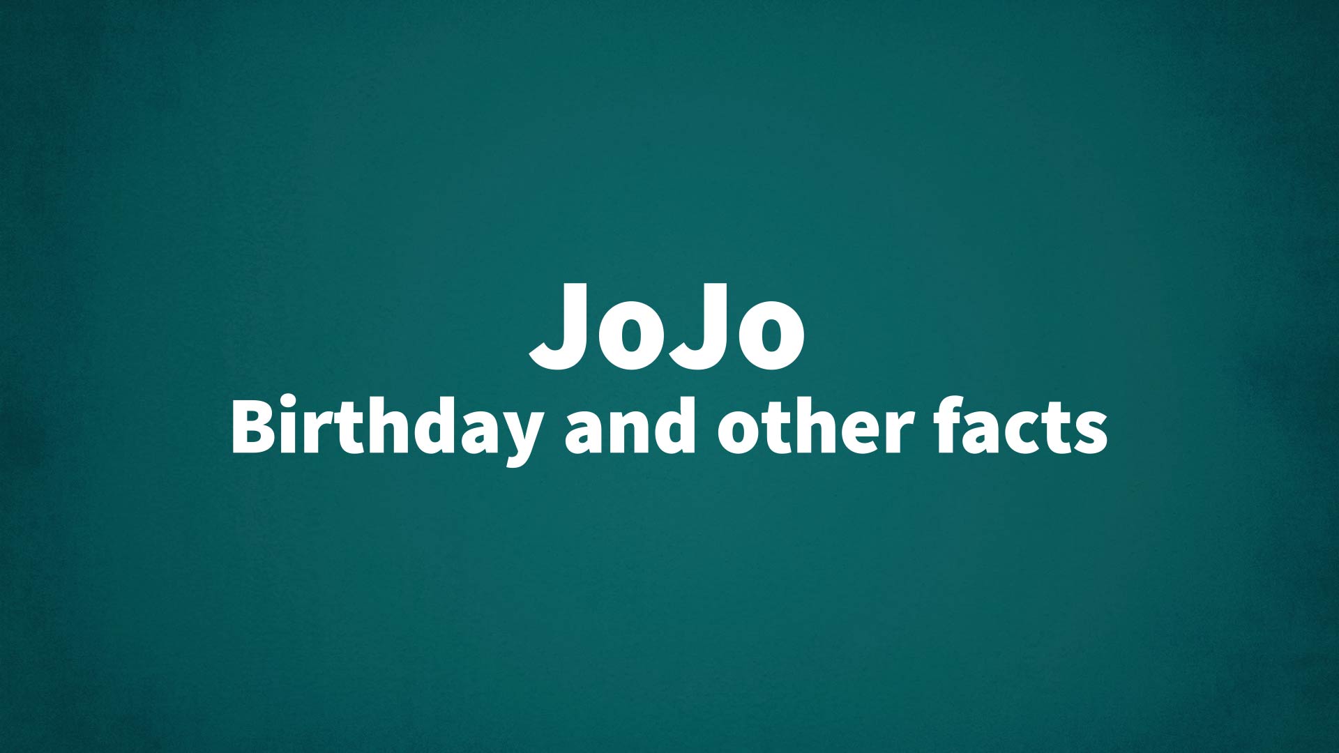 title image for JoJo birthday