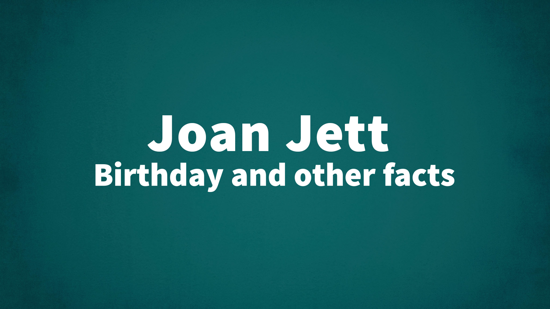 title image for Joan Jett birthday