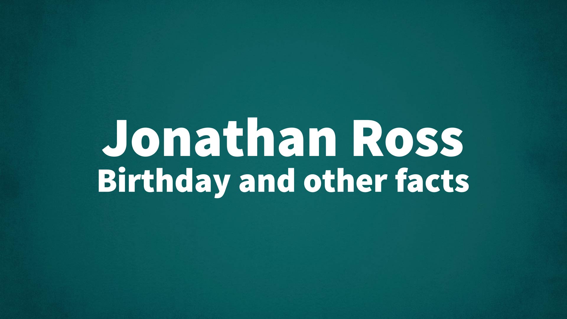title image for Jonathan Ross birthday