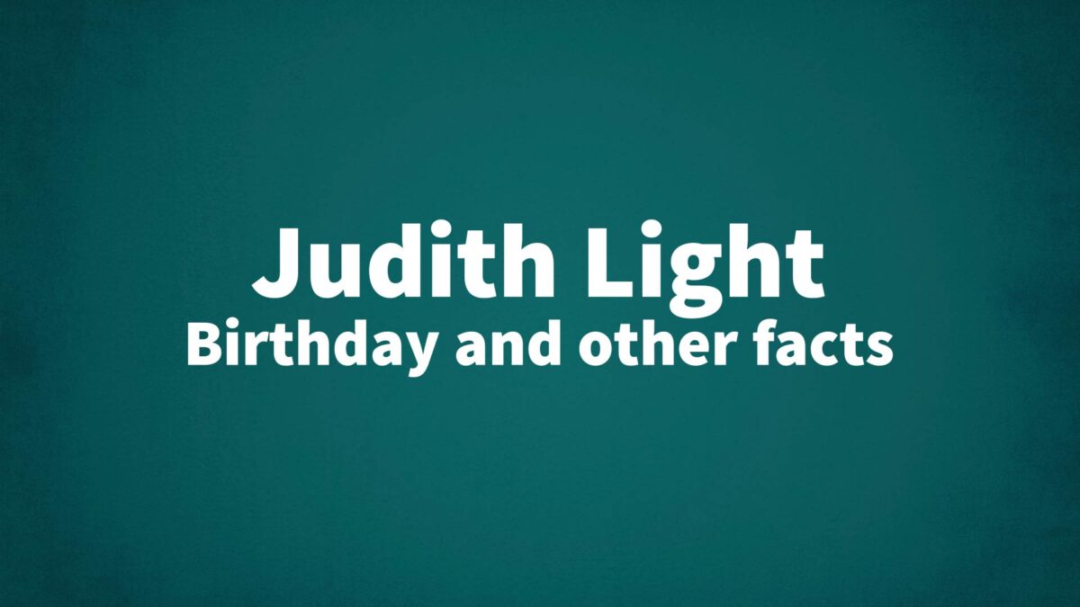 Judith-Light - List Of National Days