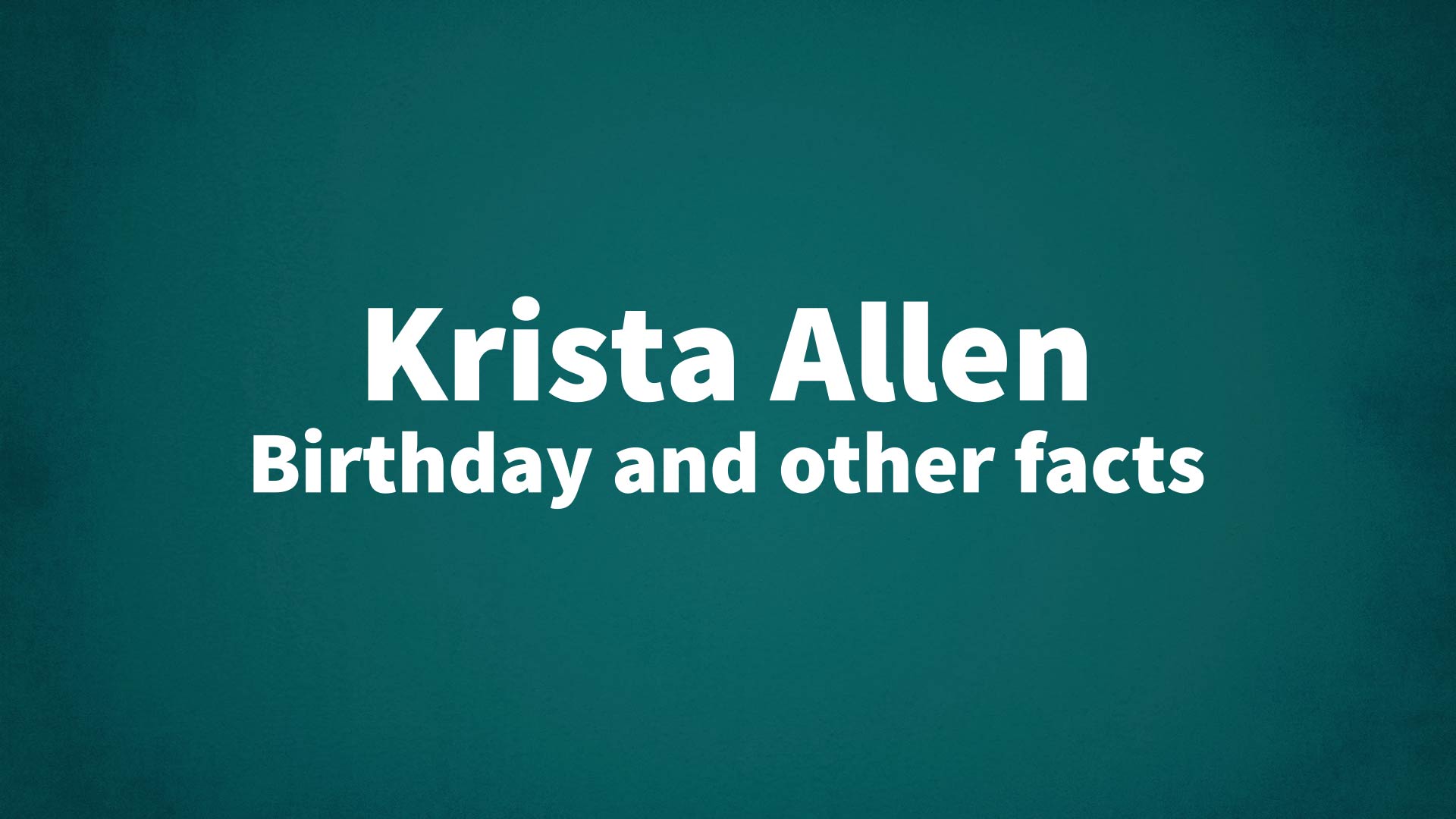 title image for Krista Allen birthday