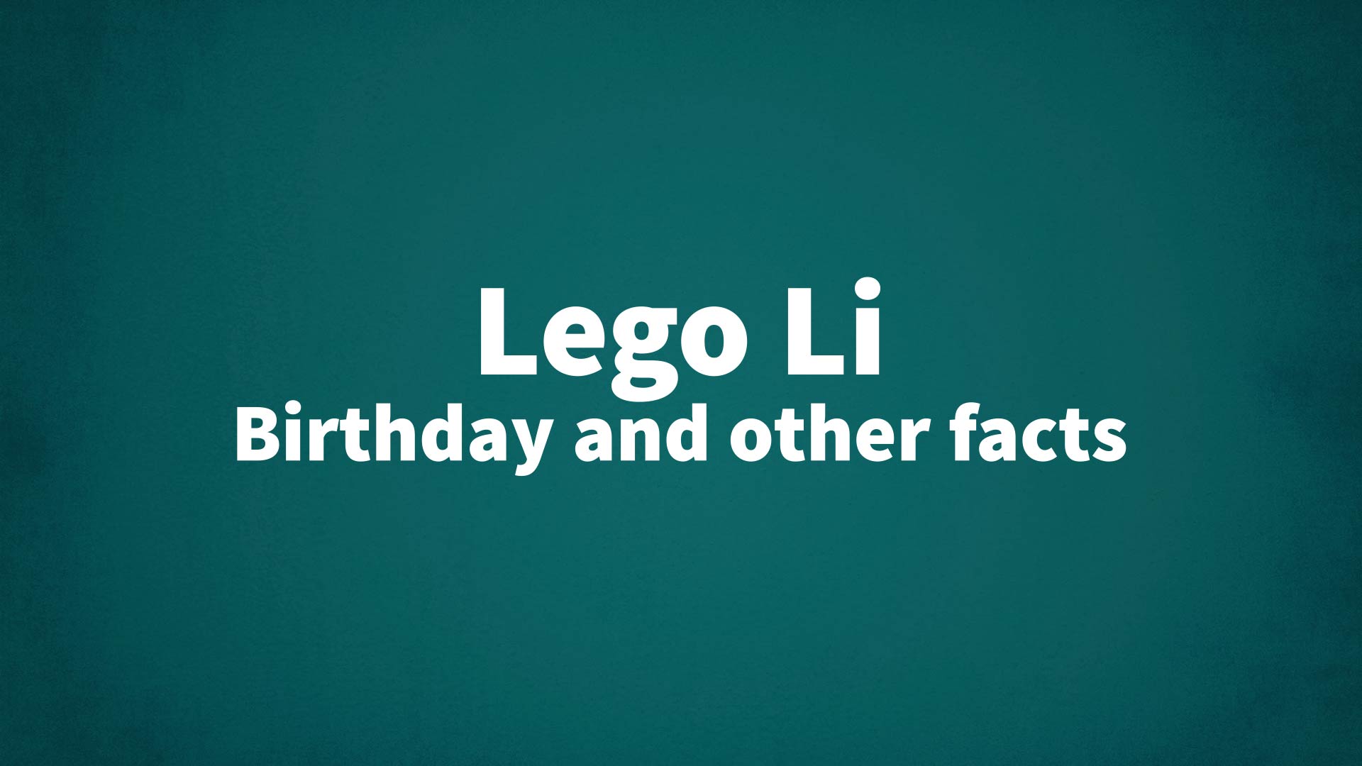 title image for Lego Li birthday