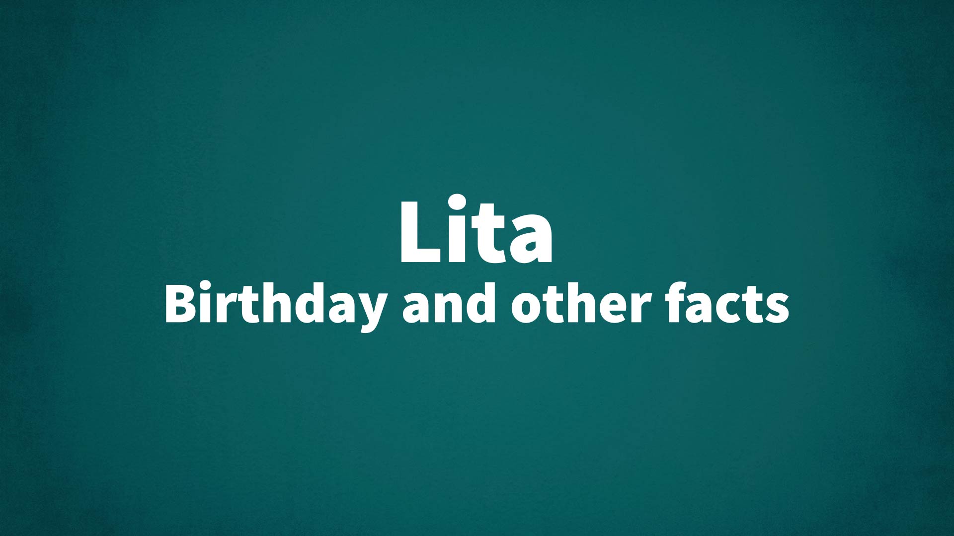 title image for Lita birthday