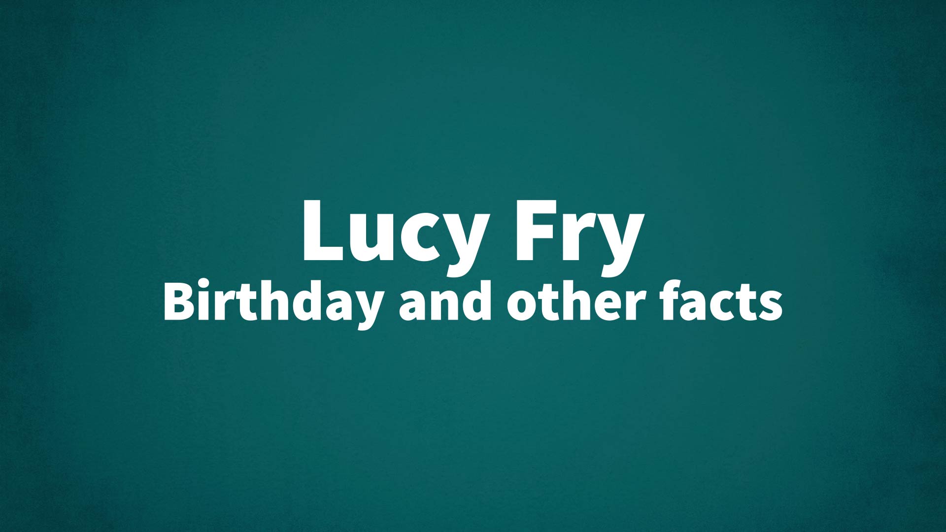 title image for Lucy Fry birthday