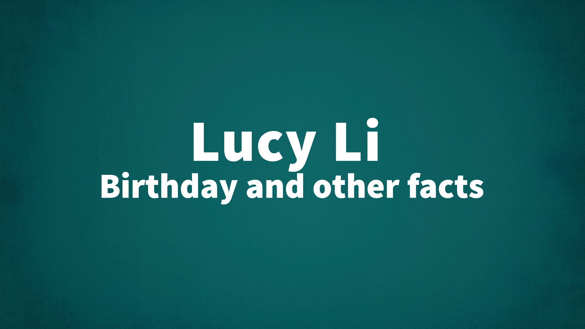 title image for Lucy Li birthday