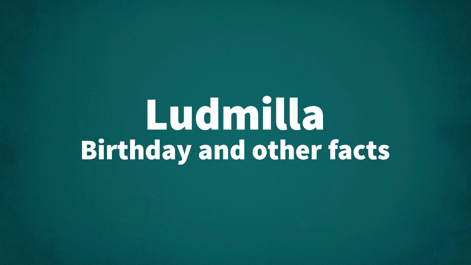 title image for Ludmilla birthday