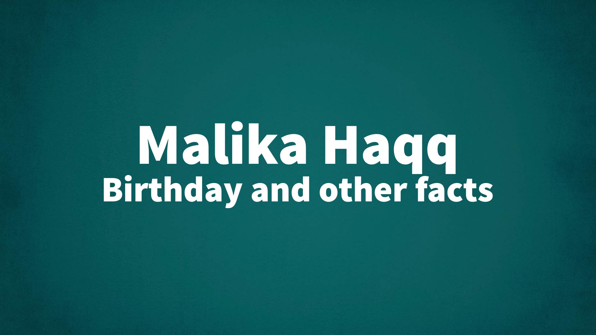 title image for Malika Haqq birthday
