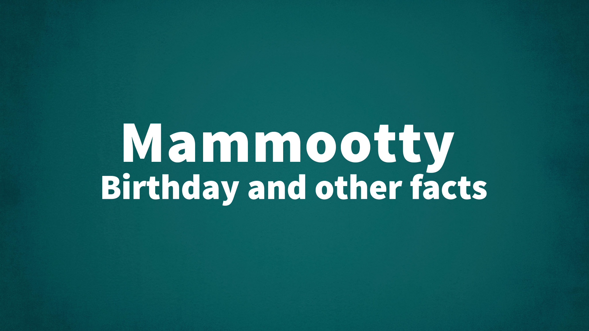 title image for Mammootty birthday
