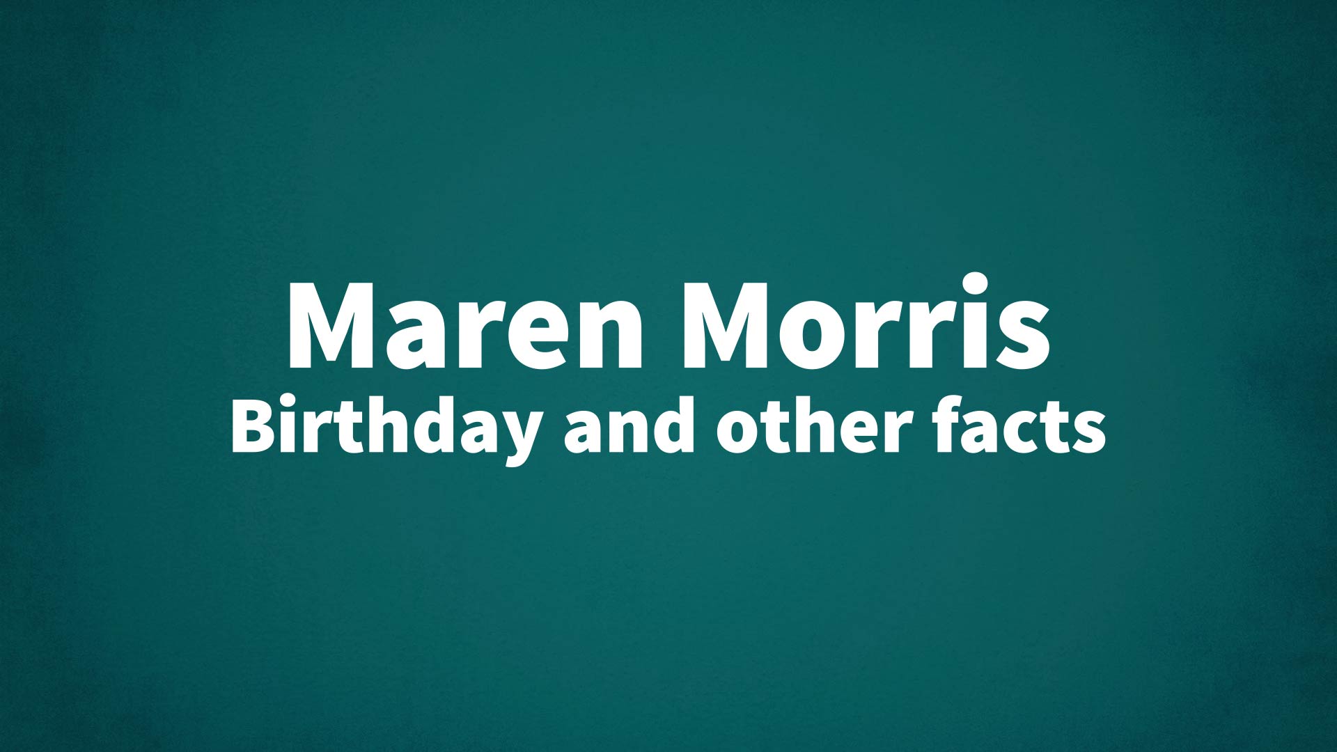 title image for Maren Morris birthday