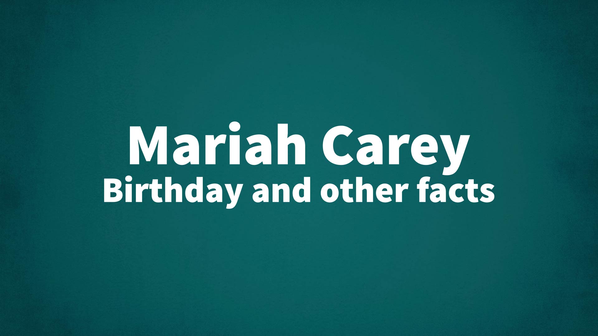 title image for Mariah Carey birthday
