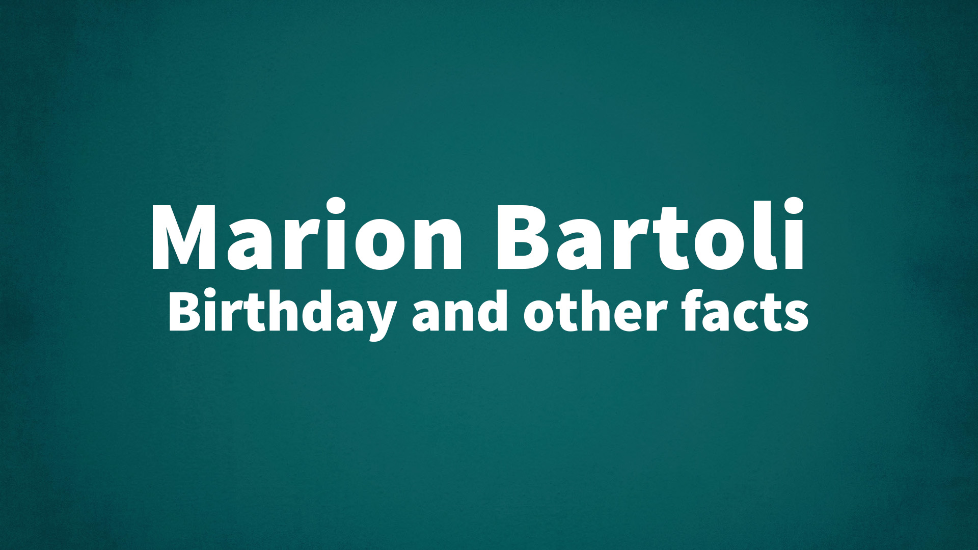 title image for Marion Bartoli birthday