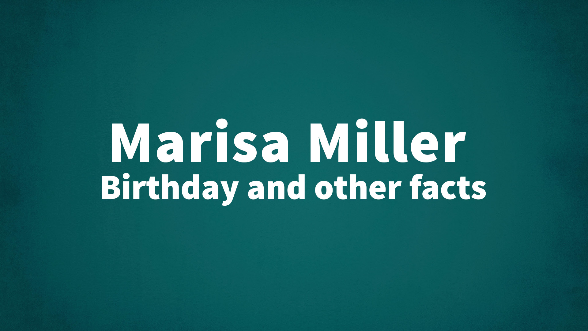 title image for Marisa Miller birthday