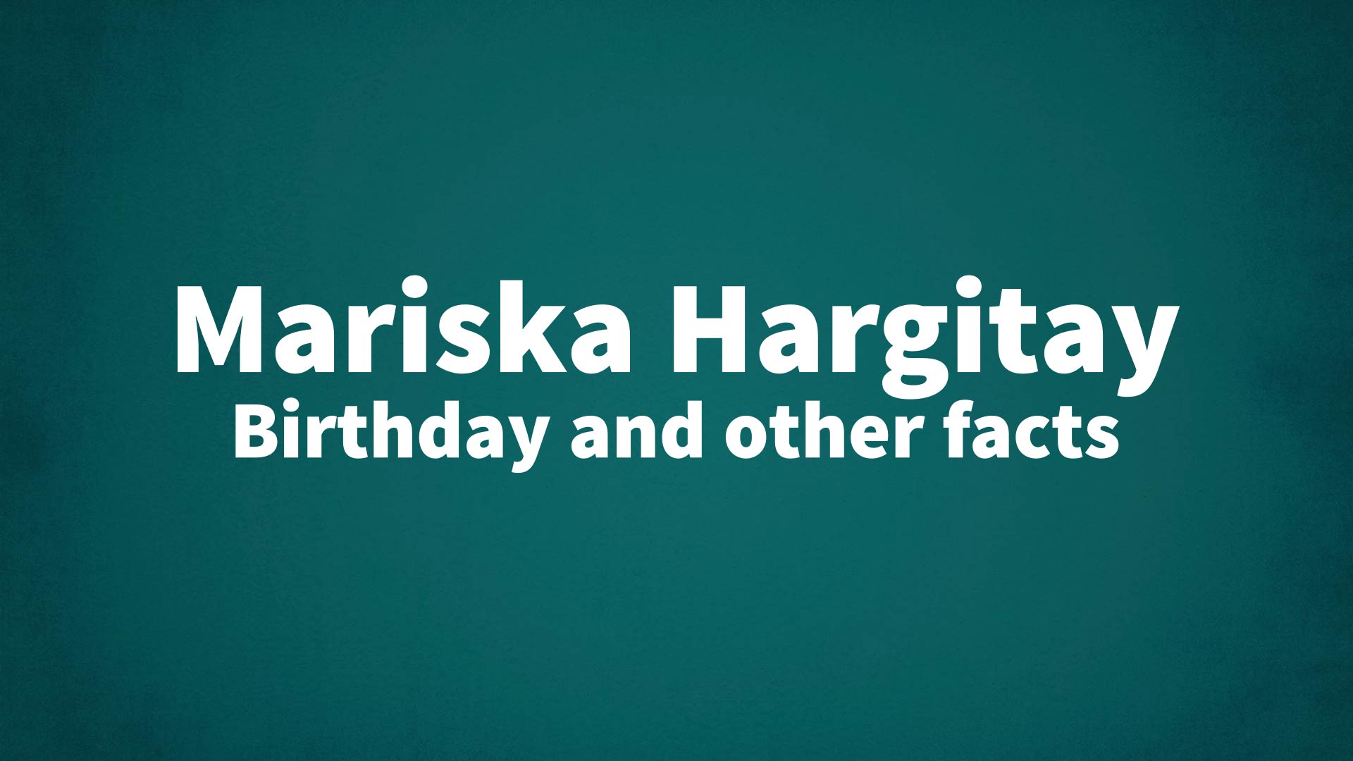 title image for Mariska Hargitay birthday