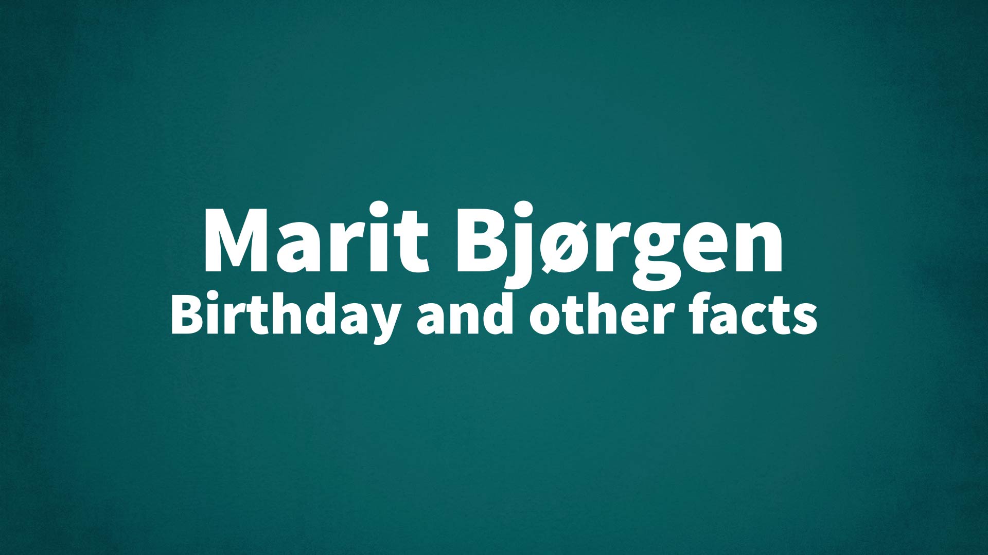 title image for Marit Bjørgen birthday