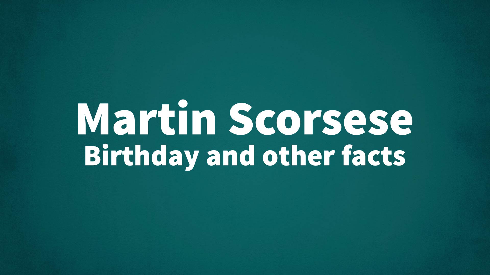 title image for Martin Scorsese birthday