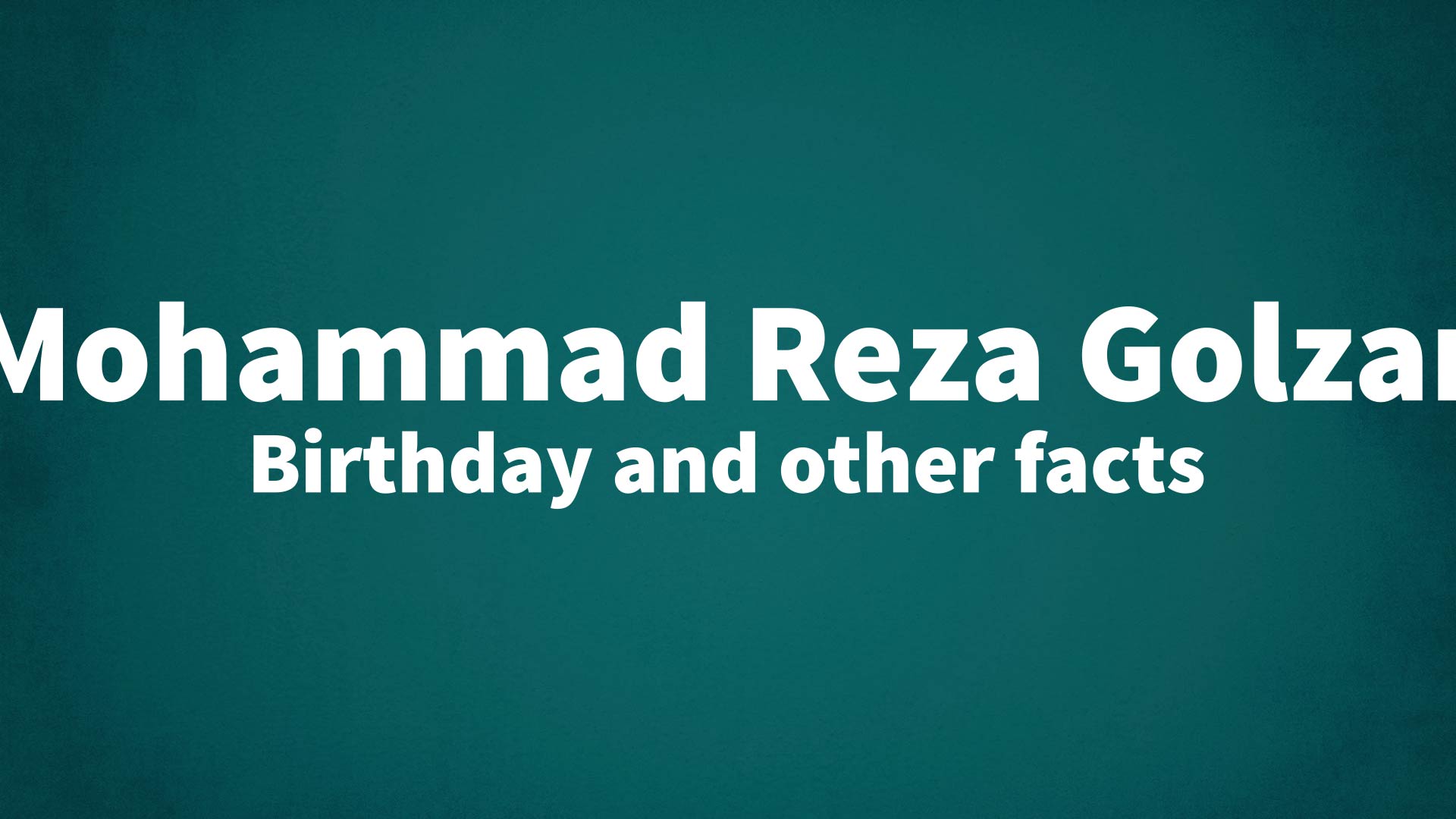 title image for Mohammad Reza Golzar birthday