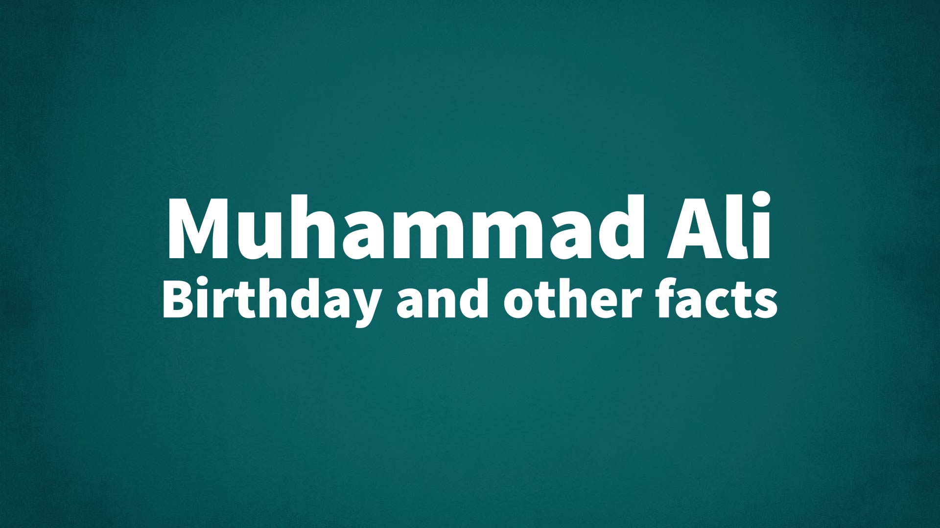 title image for Muhammad Ali birthday