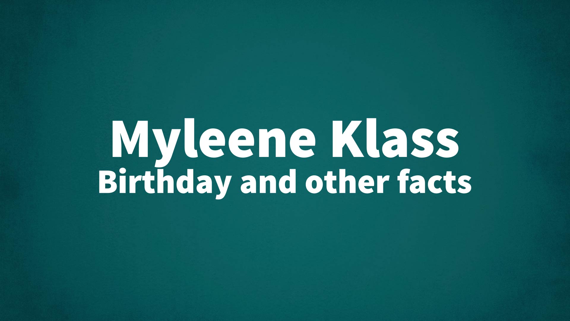 title image for Myleene Klass birthday