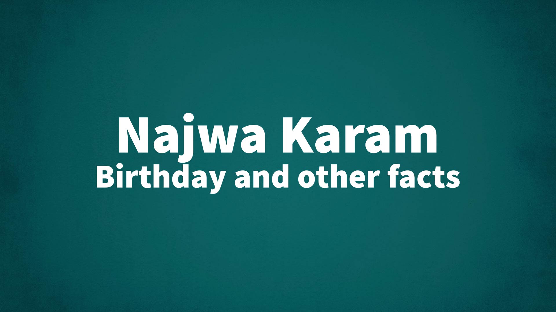 title image for Najwa Karam birthday