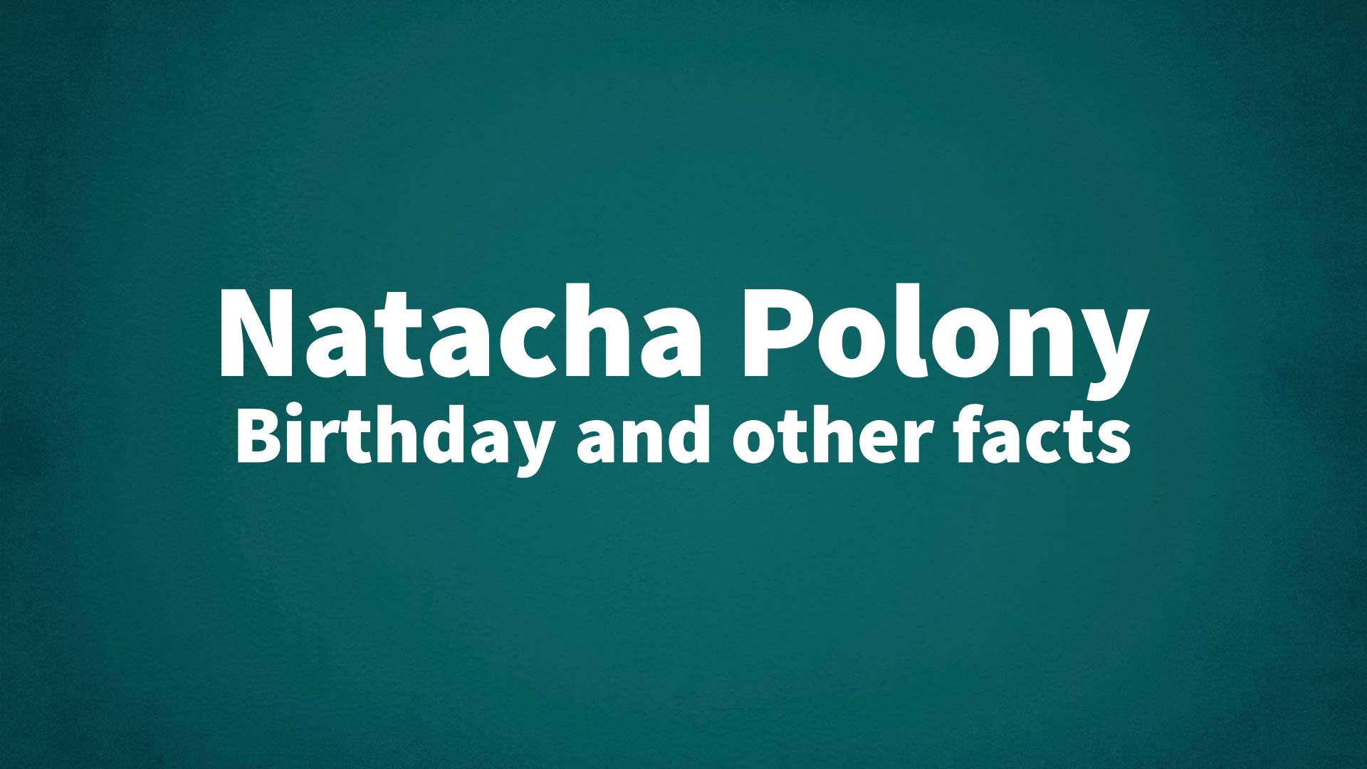 title image for Natacha Polony birthday