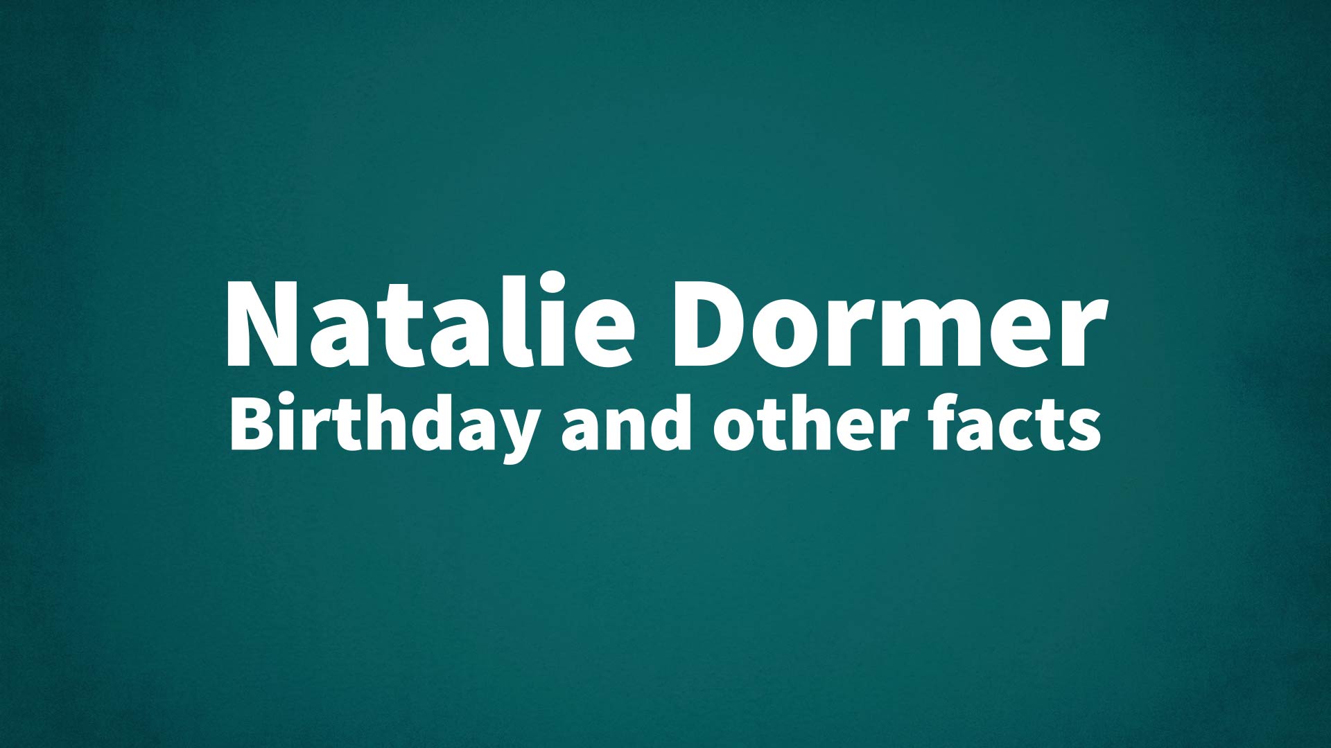 title image for Natalie Dormer birthday
