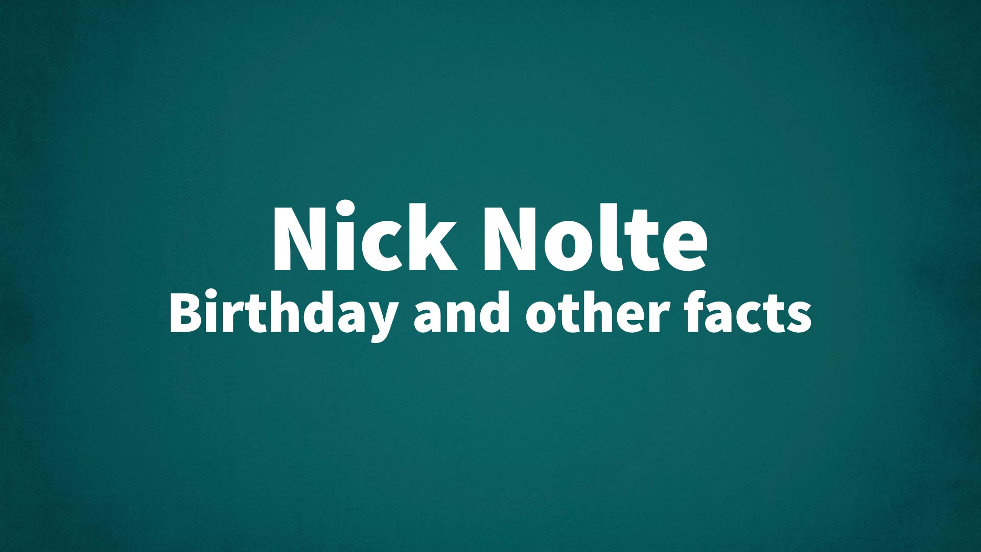 title image for Nick Nolte birthday