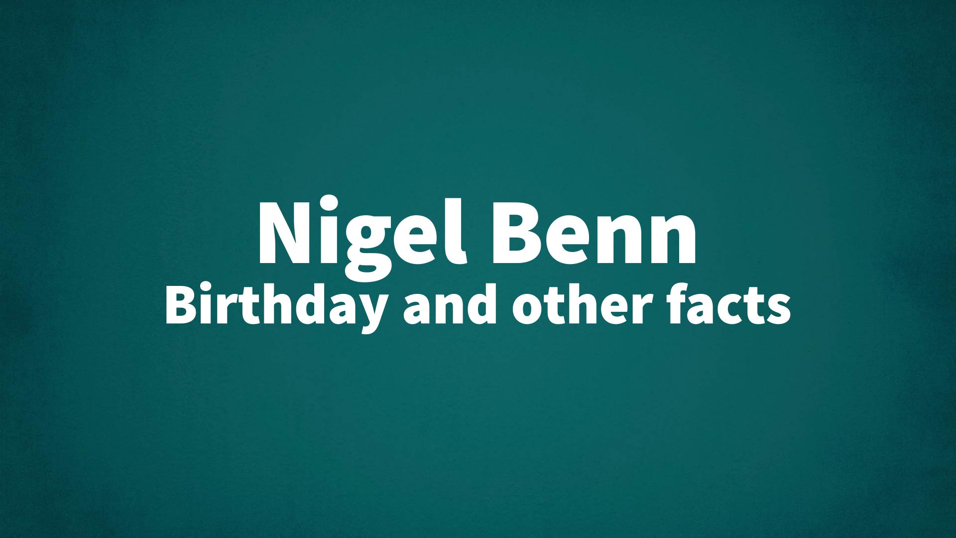 title image for Nigel Benn birthday
