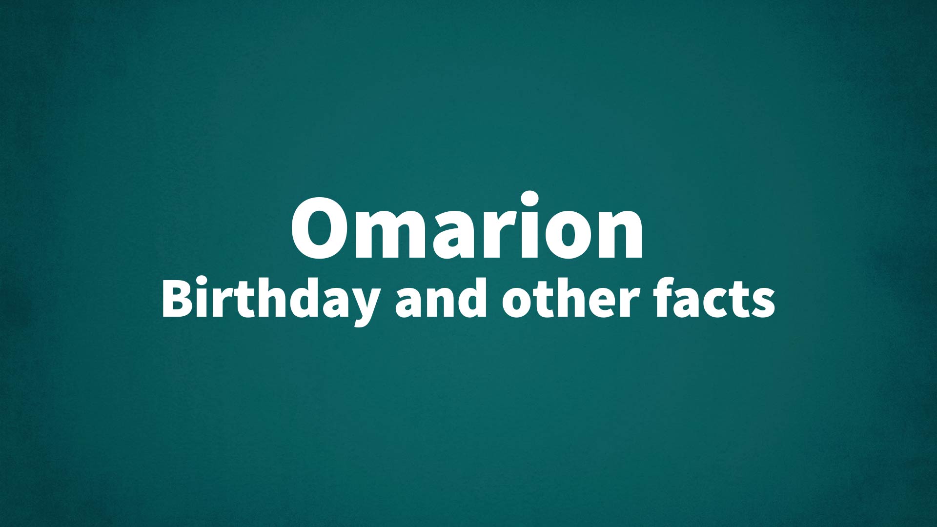 title image for Omarion birthday