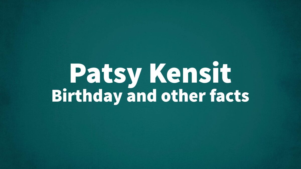 Patsy-Kensit - List Of National Days