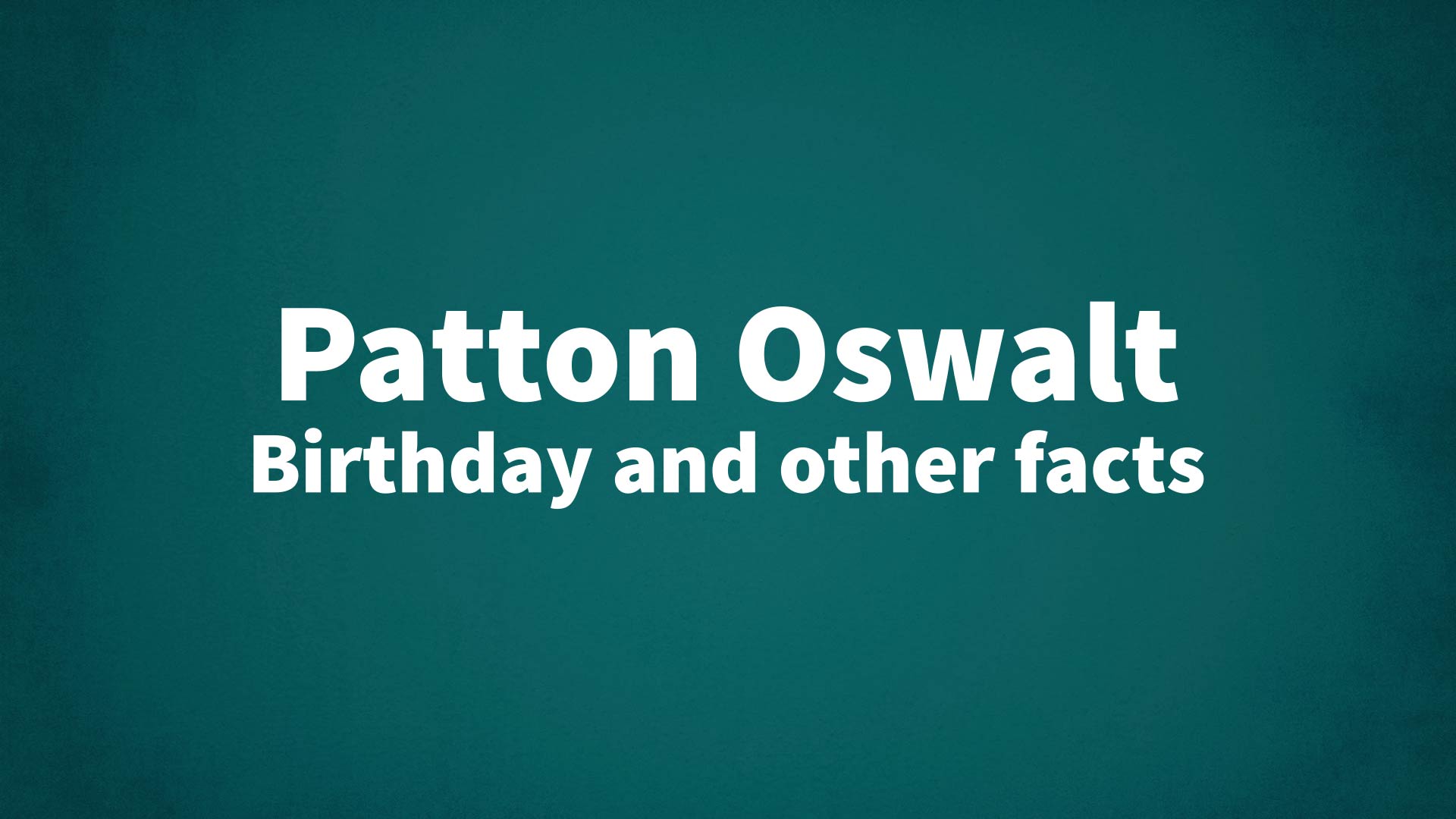 title image for Patton Oswalt birthday