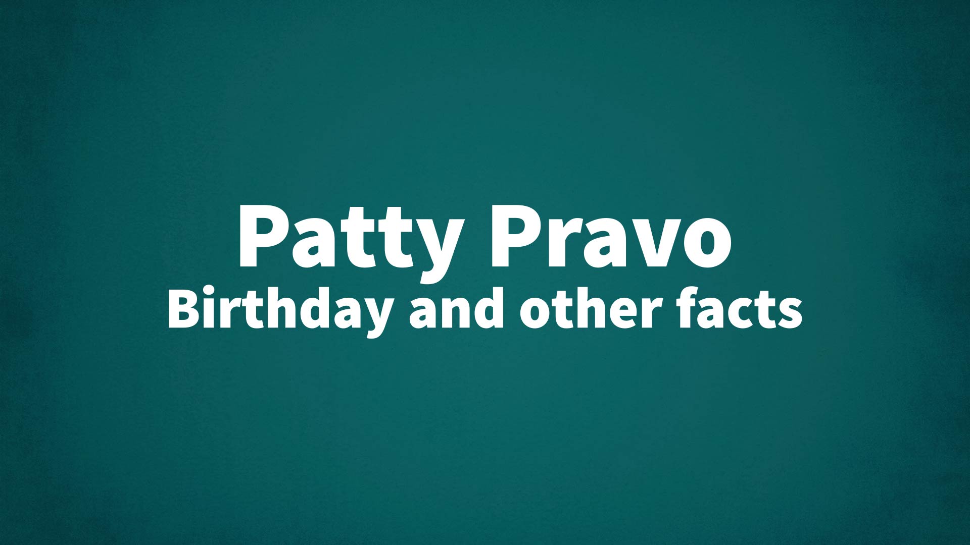 title image for Patty Pravo birthday
