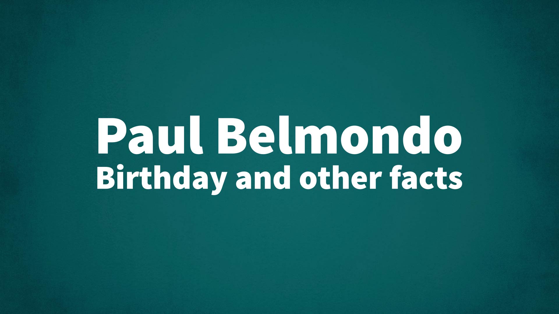 title image for Paul Belmondo birthday