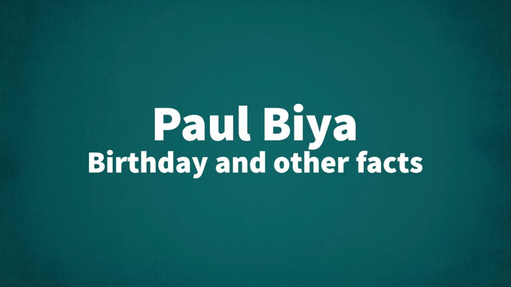 PaulBiya List Of National Days