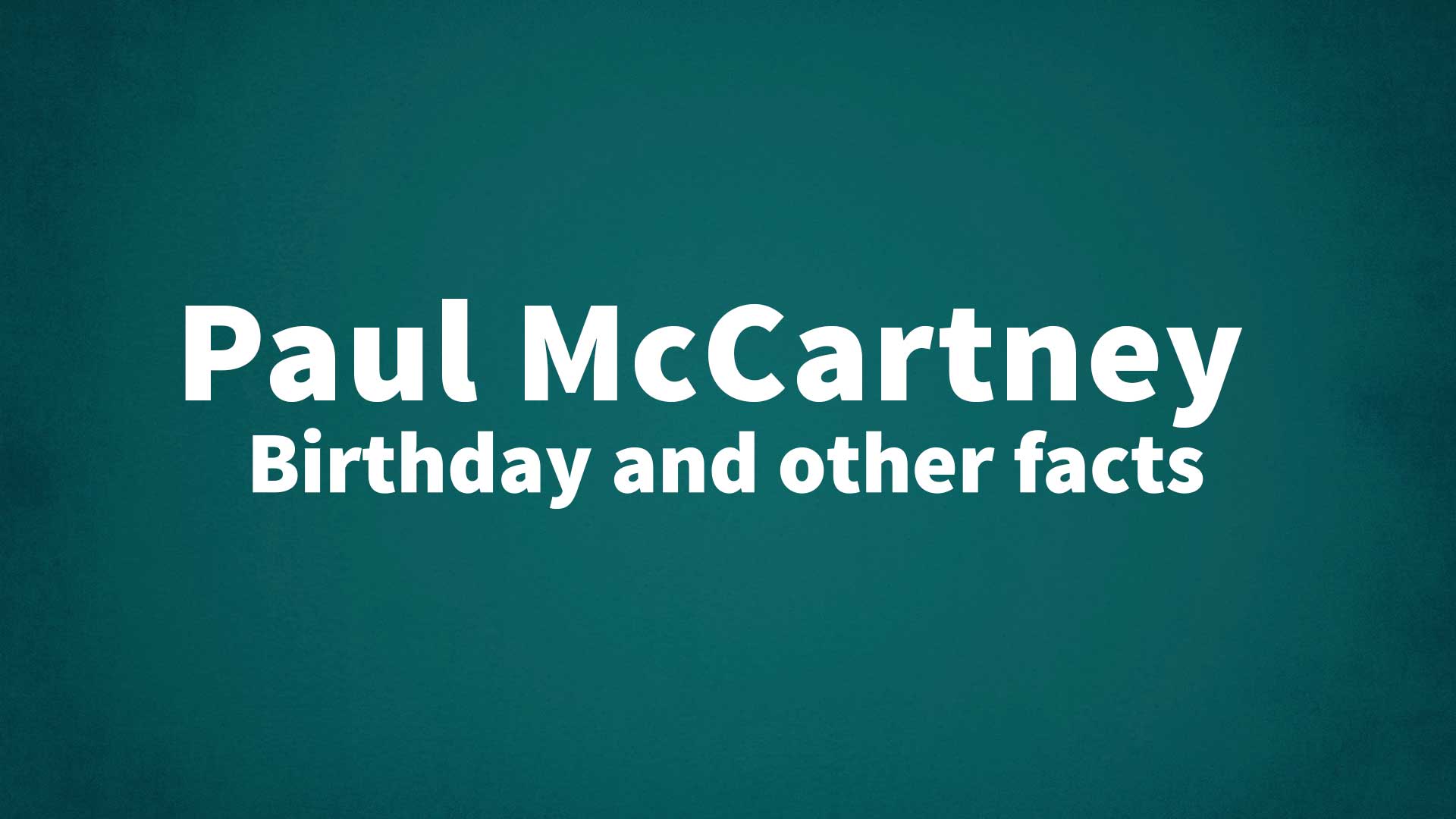 title image for Paul McCartney birthday