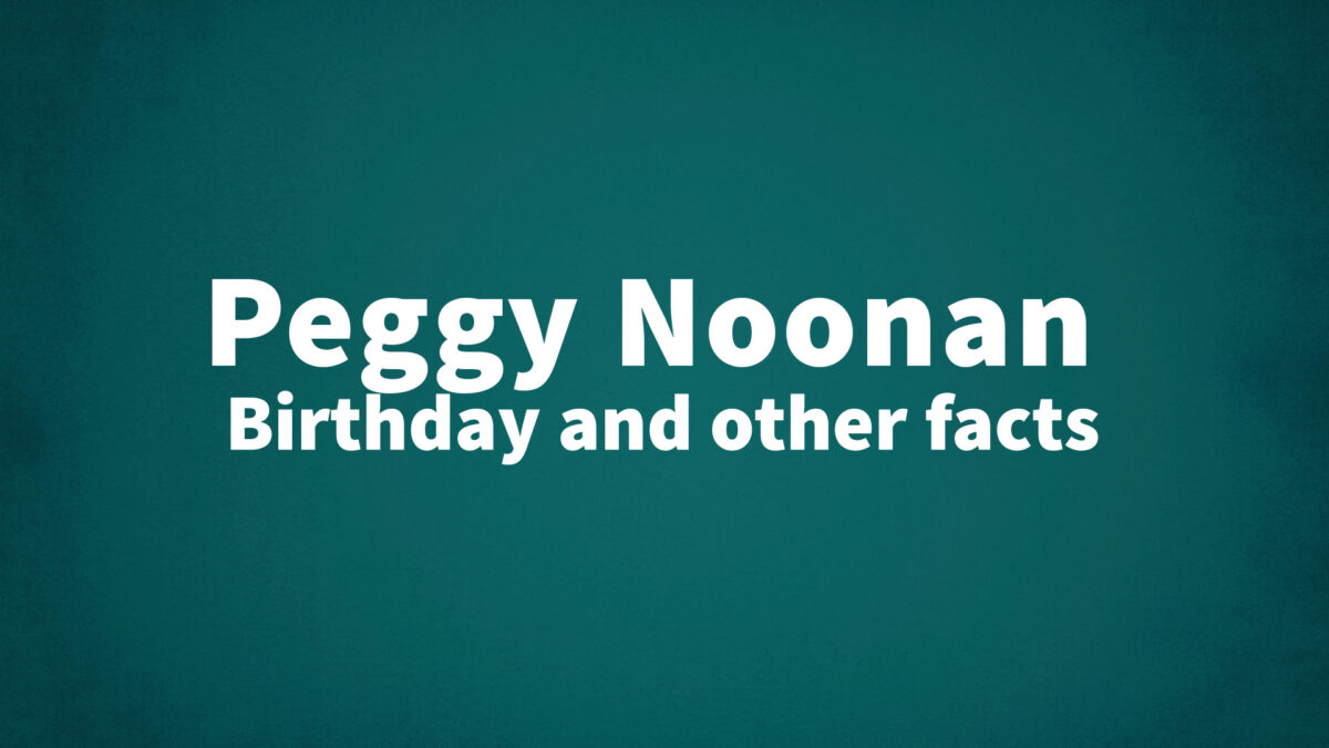 Peggy-Noonan - List Of National Days