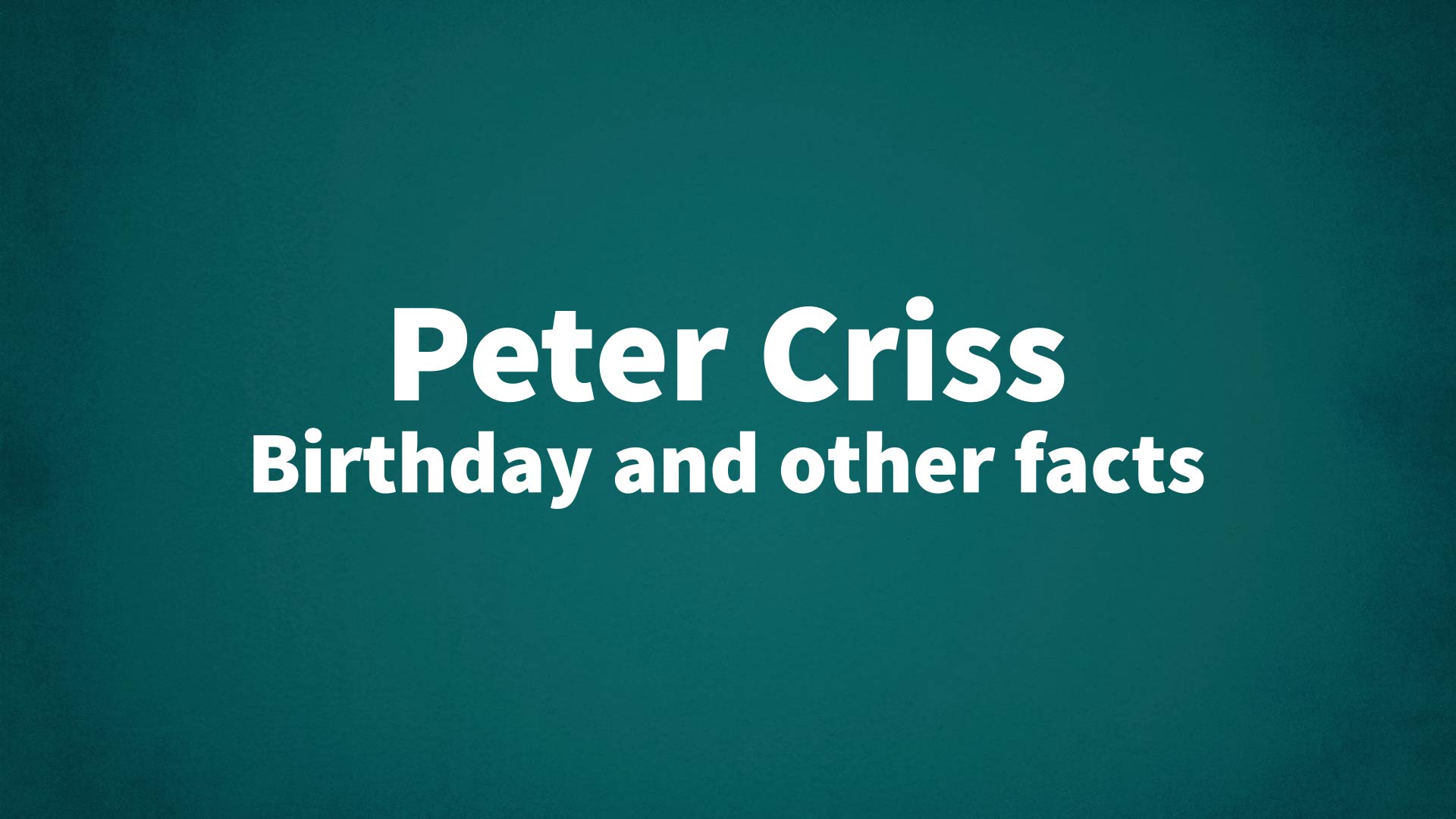 title image for Peter Criss birthday