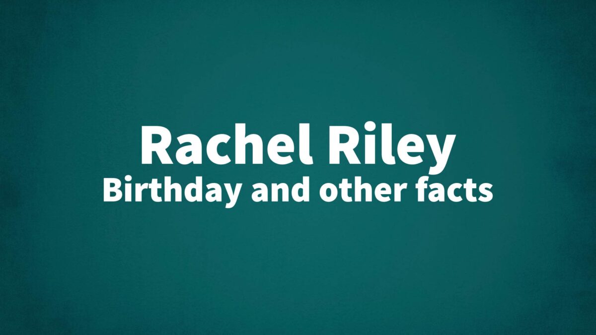 Rachel-Riley - List Of National Days