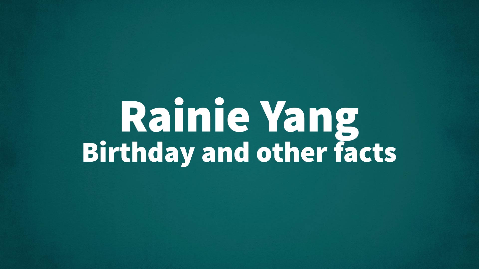 title image for Rainie Yang birthday