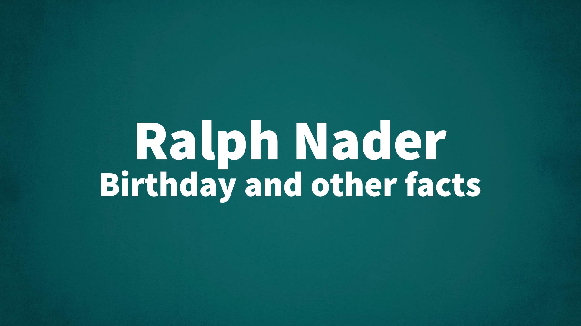 title image for Ralph Nader birthday