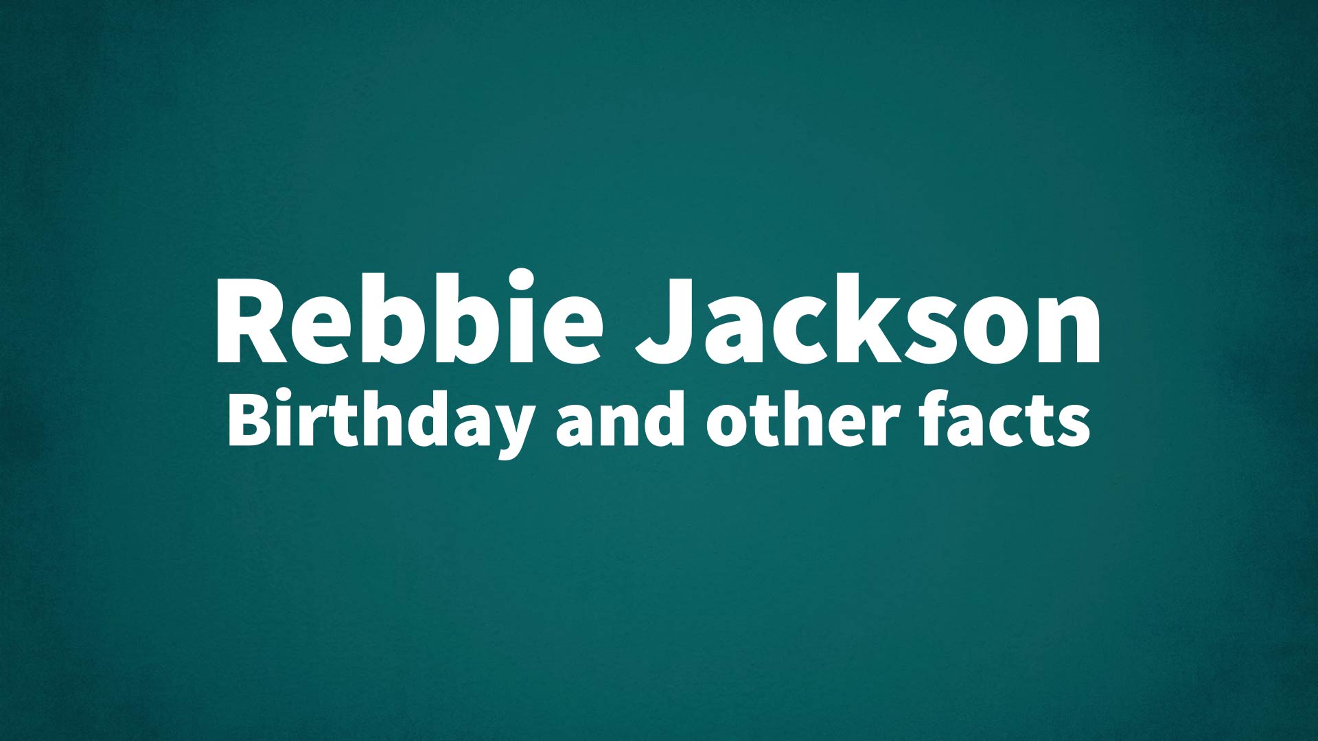 title image for Rebbie Jackson birthday