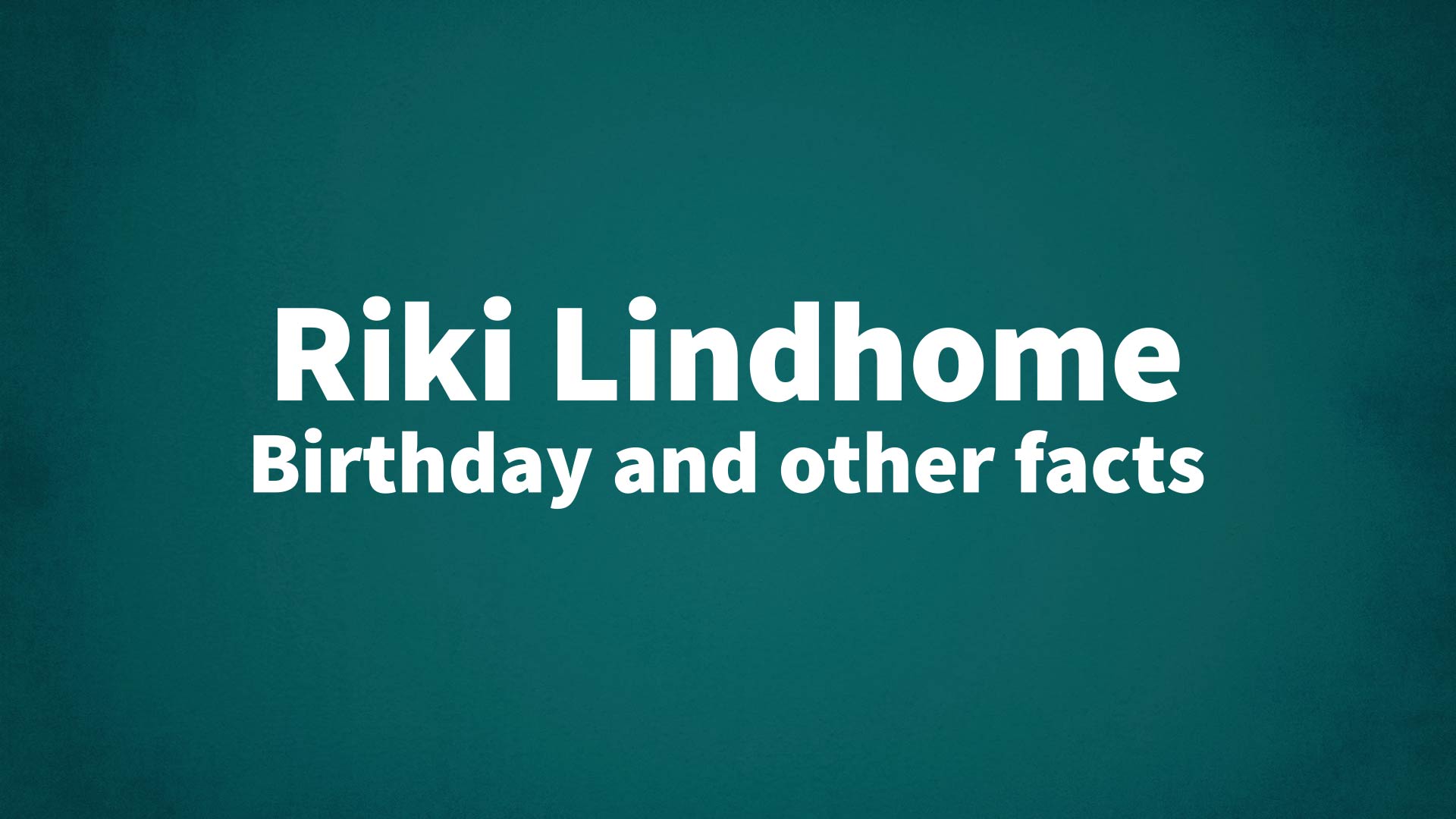 title image for Riki Lindhome birthday