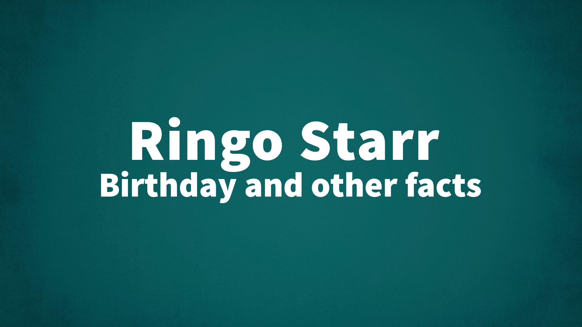 title image for Ringo Starr birthday