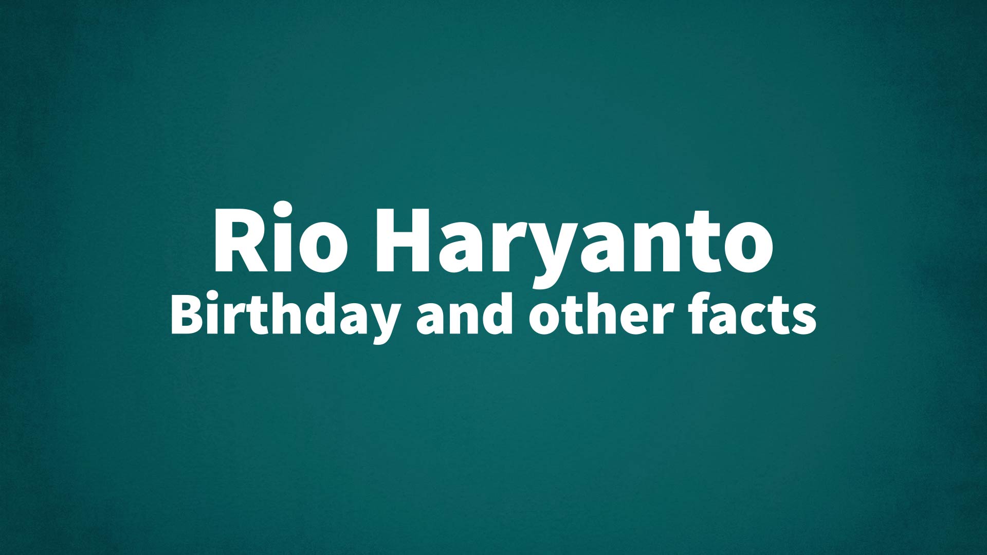 title image for Rio Haryanto birthday