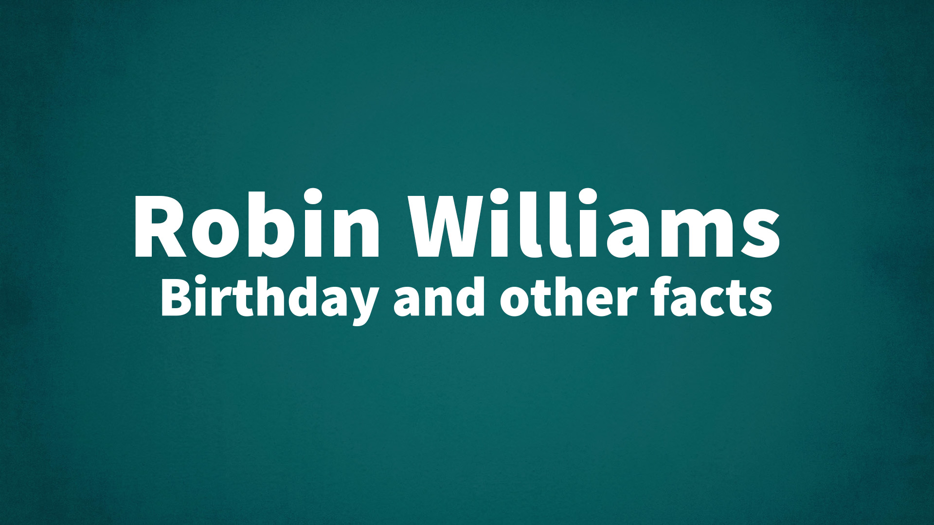title image for Robin Williams birthday